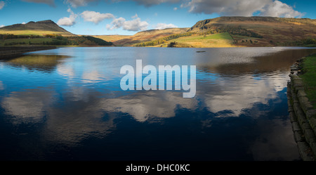 Panoramic view of Dovestones Reservoir Stock Photo