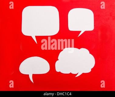 Cartoon bubbles on a red background  Stock Photo