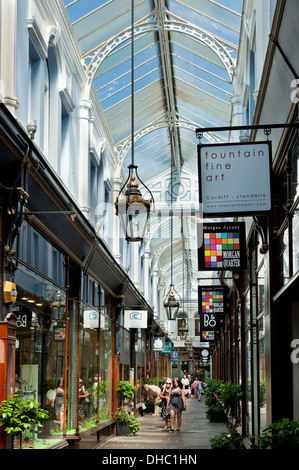 Shops in The Royal arcade in The Morgan Quarter Cardiff city centre center South Glamorgan South Wales UK GB EU Europe