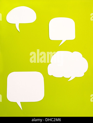 Cartoon bubbles on a green background Stock Photo