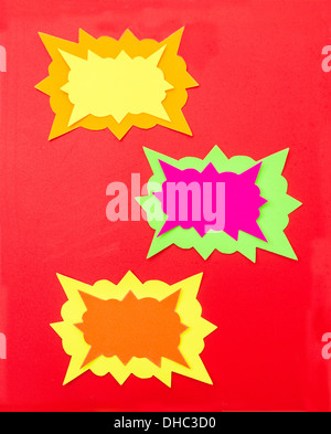 Cartoon bubbles on a red background Stock Photo