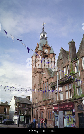 Lockerbie Town Hall and Town Centre, Dumfries and Galloway, Scotland, UK Stock Photo