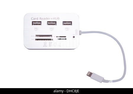 USB-Hub card reader isolated on white background Stock Photo - Alamy