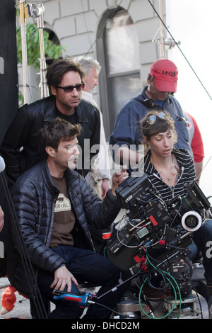 David Duchovny films a flashback scene for television series