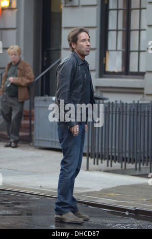 David Duchovny films a flashback scene for television series
