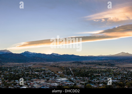 Sawatch Range, Rocky Mountains, Arkansas River Valley view from Salida, Colorado, USA Stock Photo