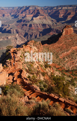 Hikers on the South Kaibab Trail, Grand Canyon National Park, Arizona. Stock Photo