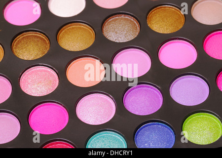 Set of multicolored eyeshadows Stock Photo