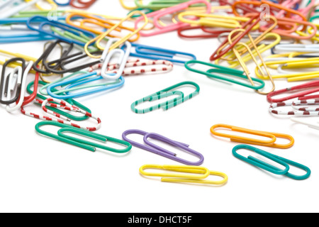 Colorful office paper clips Stock Photo