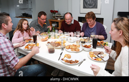 Typical British family Sunday Dinner Stock Photo