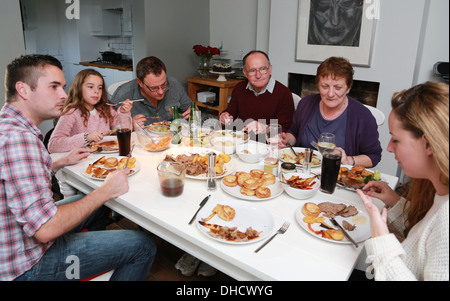 Typical British family Sunday Dinner Stock Photo