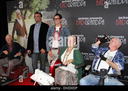 Event Cinemas, George Street, Sydney, Australia. Johnny Knoxville ‘Irving Zisman’ and Producer Derek Freda attended the red carpet special screening of Jackass Presents: Bad Grandpa. Copyright Credit:  2013 Richard Milnes/Alamy Live News. Stock Photo