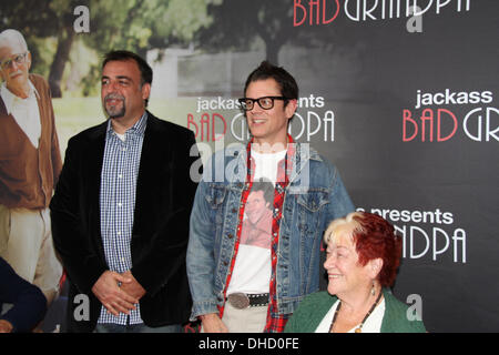 Event Cinemas, George Street, Sydney, Australia. Johnny Knoxville ‘Irving Zisman’ and Producer Derek Freda attended the red carpet special screening of Jackass Presents: Bad Grandpa. Copyright Credit:  2013 Richard Milnes/Alamy Live News. Stock Photo