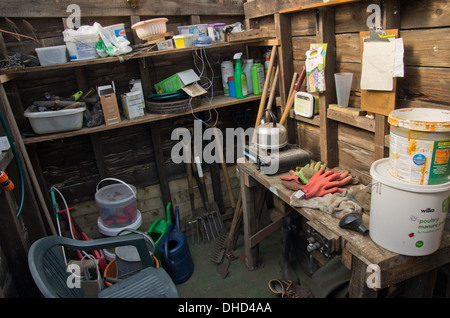 The allotment shed interior. Stock Photo