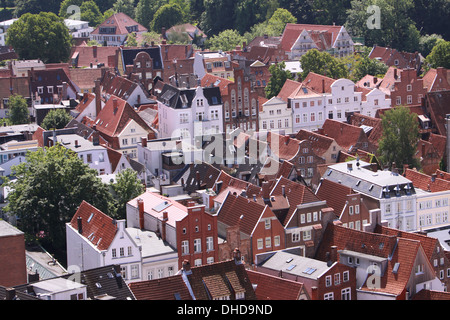 View on the ancient old town of Lumbeck Stock Photo