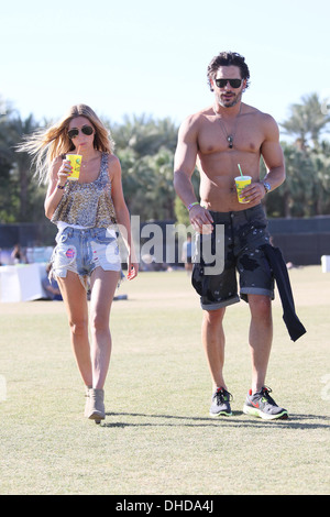 Joe Manganiello and girlfriend Audra Marie Celebrities at 2012 Coachella Valley Music and Arts Festival - Week 2 Day 2 Indio Stock Photo