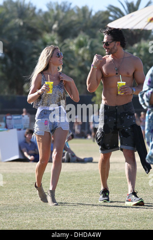 Joe Manganiello and girlfriend Audra Marie Celebrities at 2012 Coachella Valley Music and Arts Festival - Week 2 Day 2 Indio Stock Photo