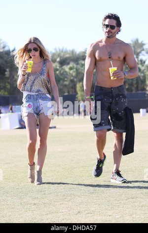 Joe Manganiello and girlfriend Audra Marie Celebrities at 2012 Coachella Valley Music and Arts Festival - Week 2 Day 2 Indio Stock Photo