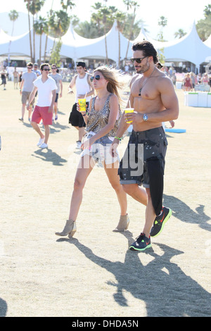 Joe Manganiello and girlfriend Audra Marie Celebrities at 2012 Coachella Valley Music and Arts Festival - Week 2 Day 2 Indio Stock Photo