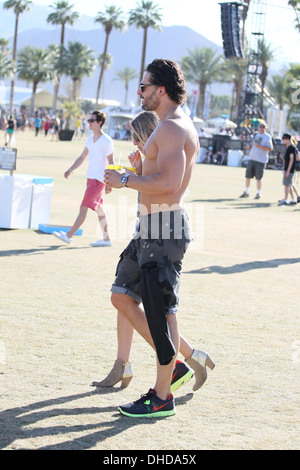 Joe Manganiello and girlfriend Audra Marie Celebrities at 2012 Coachella Valley Music and Arts Festival - Week 2 Day 2 Indio Stock Photo