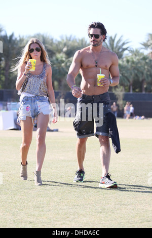 Joe Manganiello and girlfriend Audra Marie Celebrities at 2012 Coachella Valley Music and Arts Festival - Week 2 Day 2 Indio Stock Photo