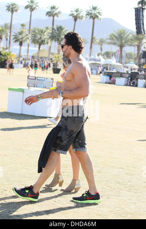 Joe Manganiello and girlfriend Audra Marie Celebrities at 2012 Coachella Valley Music and Arts Festival - Week 2 Day 2 Indio Stock Photo