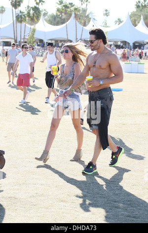 Joe Manganiello and girlfriend Audra Marie Celebrities at 2012 Coachella Valley Music and Arts Festival - Week 2 Day 2 Indio Stock Photo