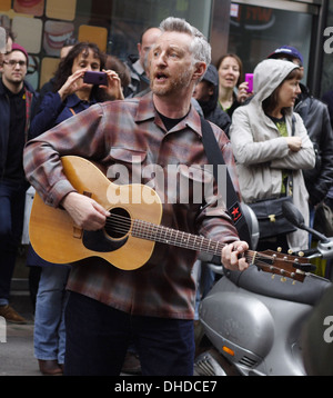 Billy Bragg Record Store Day 2012 at Sister Ray Records in Soho London, England - 21.04.12 Stock Photo