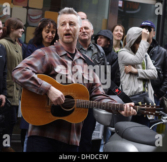 Billy Bragg Record Store Day 2012 at Sister Ray Records in Soho London, England - 21.04.12 Stock Photo