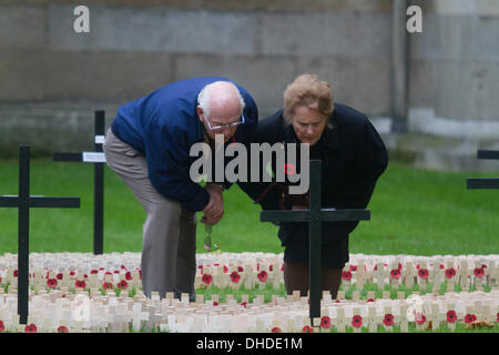 Westminster London, UK. 7th November 2013. Prince Harry with HRH Prince Phillip The Duke of Edinburgh arrived at Westminster Abbey to open the British Legion field of Remembrance ahead of Armistice Day Credit:  amer ghazzal/Alamy Live News Stock Photo
