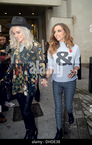 London, UK. 7th November 2013. Little Mix Spotted at BBC Radio One where they performed in Radio One's Live Lounge Credit:  Sebastian Toombs/Alamy Live News Stock Photo