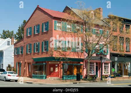 Historic buildings on Cameron Street in Old Town Alexandria, Virginia, United States of America, North America Stock Photo