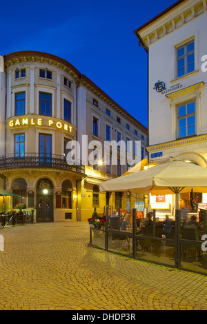 Restaurants on Ostra Larmgatan at dusk, Gothenburg, Sweden, Scandinavia, Europe Stock Photo