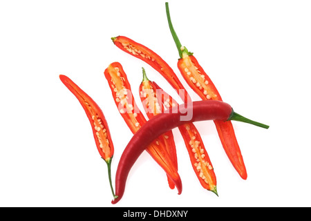 Red hot chiili peppers - studio shot Stock Photo