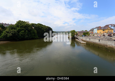 Known locally as the Netpool, the river Teifi in Cardigan. Stock Photo