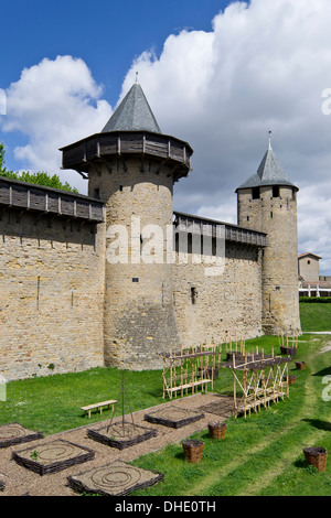 Inside the Castle of Carcassonne Stock Photo