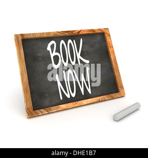 A Colourful 3d Rendered Illustration of a Blackboard Showing Book Now Stock Photo