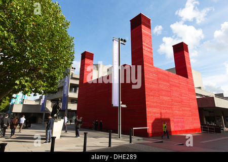 The Shed. A temporary theatre designed by architecture firm Haworth Tompkins outside the National Theatre, South Bank, London UK Stock Photo