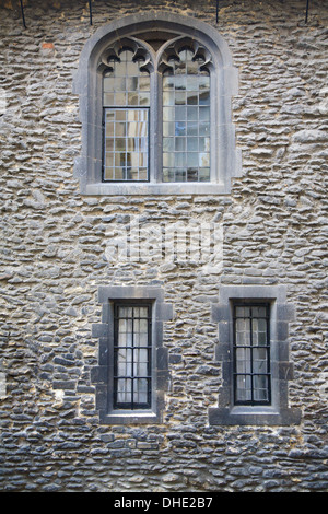 800 year old wall, rear of Corpus Christi College, Cambridge Stock Photo