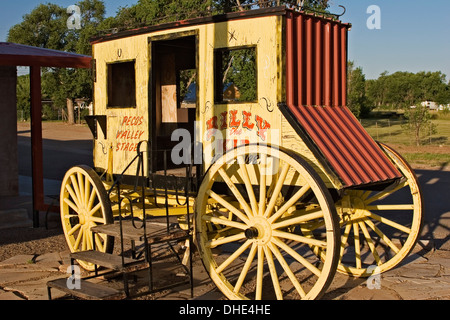 Stagecoach replica, Billy the Kid Museum, Fort Sumner, New Mexico USA Stock Photo
