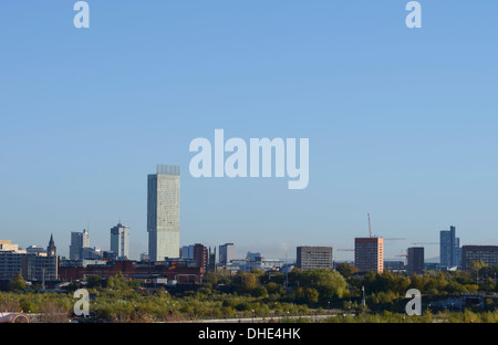 Manchester city centre skyline including the Beetham Tower Stock Photo