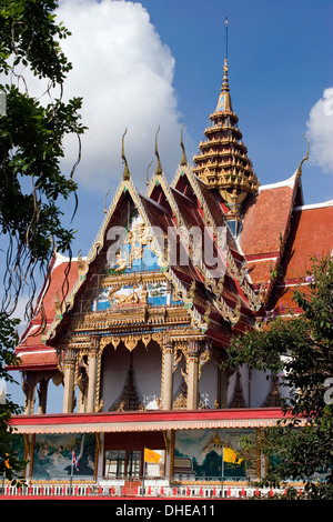 A beautiful pagoda is part of the urban landscape on temple grounds in Khorat, Thailand. Stock Photo