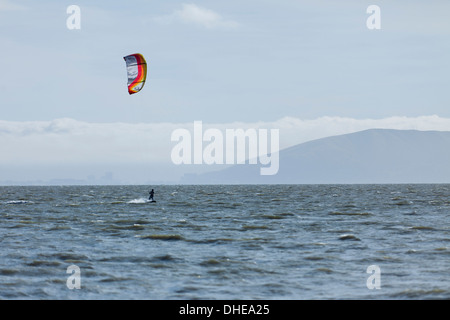 Kite surfing - San Francisco bay, California USA Stock Photo