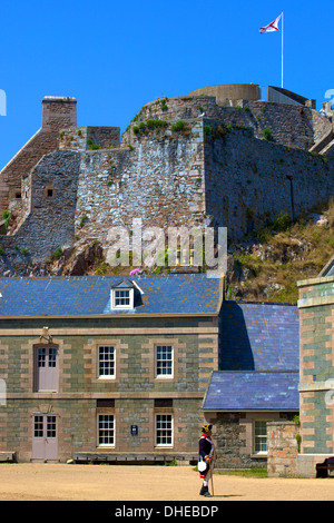 Soldier at Elizabeth Castle, St. Helier, Jersey, Channel Islands, Europe Stock Photo