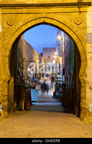 Rue de la Skala in the Medina at night, UNESCO World Heritage Site, Essaouira, Atlantic coast, Morocco, North Africa, Africa Stock Photo