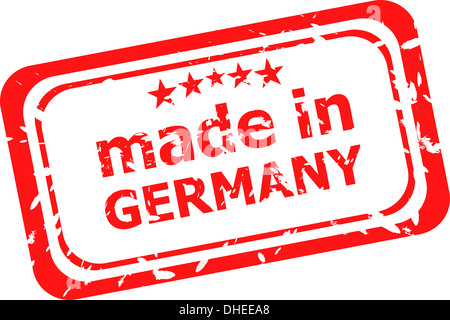 Red rubber stamp of Made In Germany Stock Photo