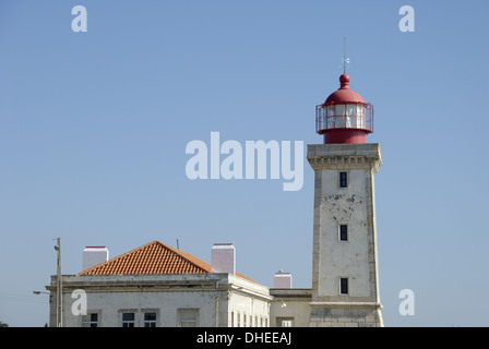Alfanzina Lighthouse in Portugal Stock Photo