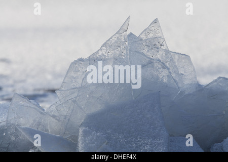 Bloated sheets of ice on a river Stock Photo