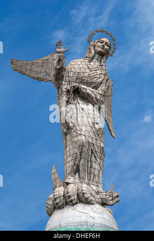 Virgin Mary de Quito Statue, El Panecillo hill, Quito, Pichincha Province, Ecuador Stock Photo