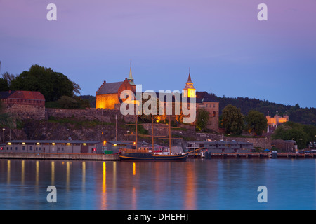 Akershus fortress and harbour, Oslo, Norway, Scandinavia, Europe Stock Photo